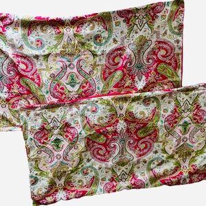 SET of 2 Waverly KING Pillow Sham Jacobean Floral Paisley Coral Red